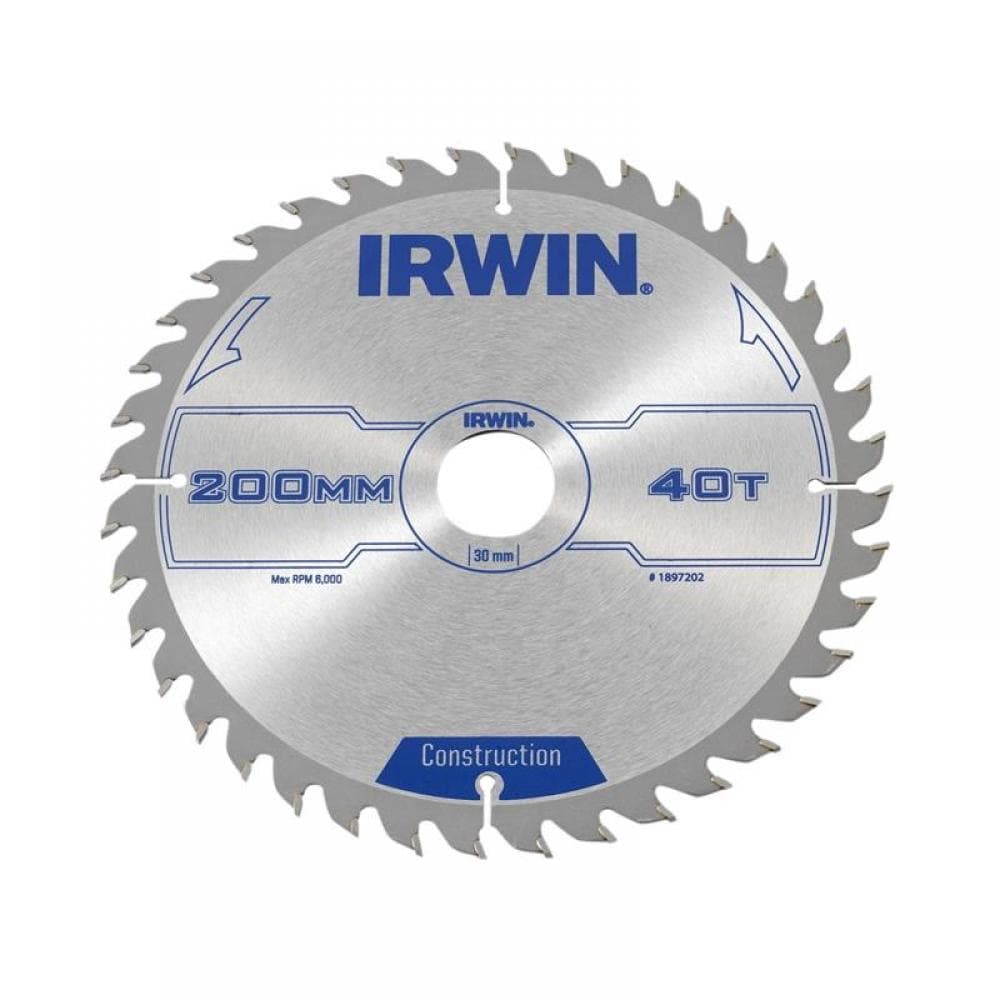 Irwin® 1897202 Construction Circular Saw Blade 200 X 30Mm X 40T Atb