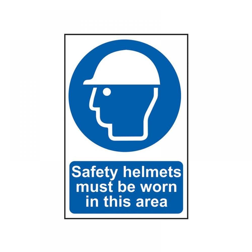 Scan 0002 Safety Helmets Must Be Worn In This Area - Pvc Sign 200 X 300Mm