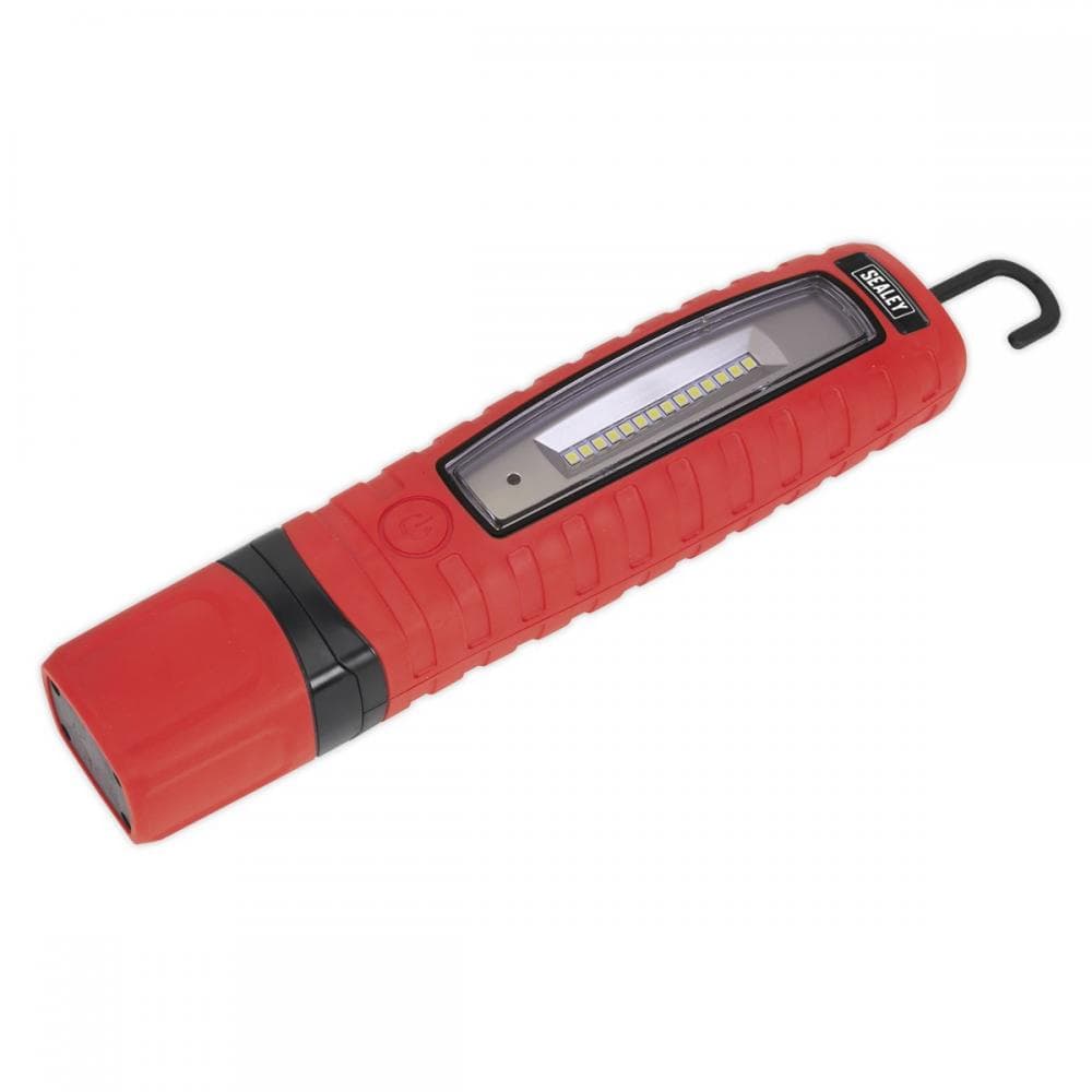 Sealey LED360R Rechargeable 360° Inspection Light 8W & 3W Smd Led Red Lithium-Ion