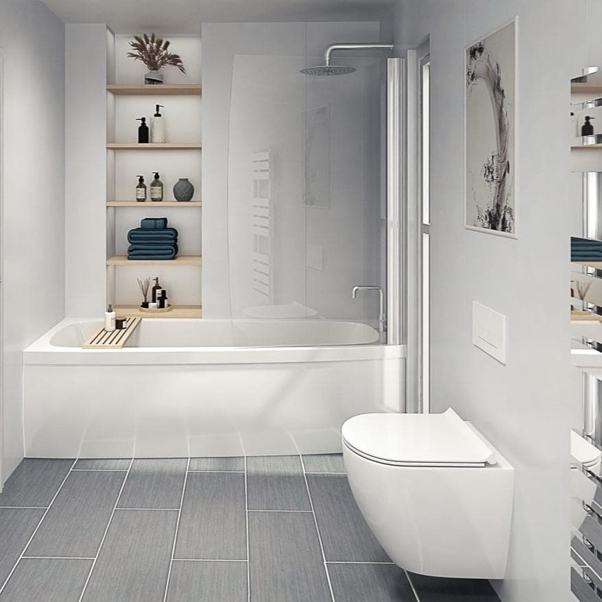 Perform Panel White Gloss 1200x2400mm Bathroom Wall Panels
