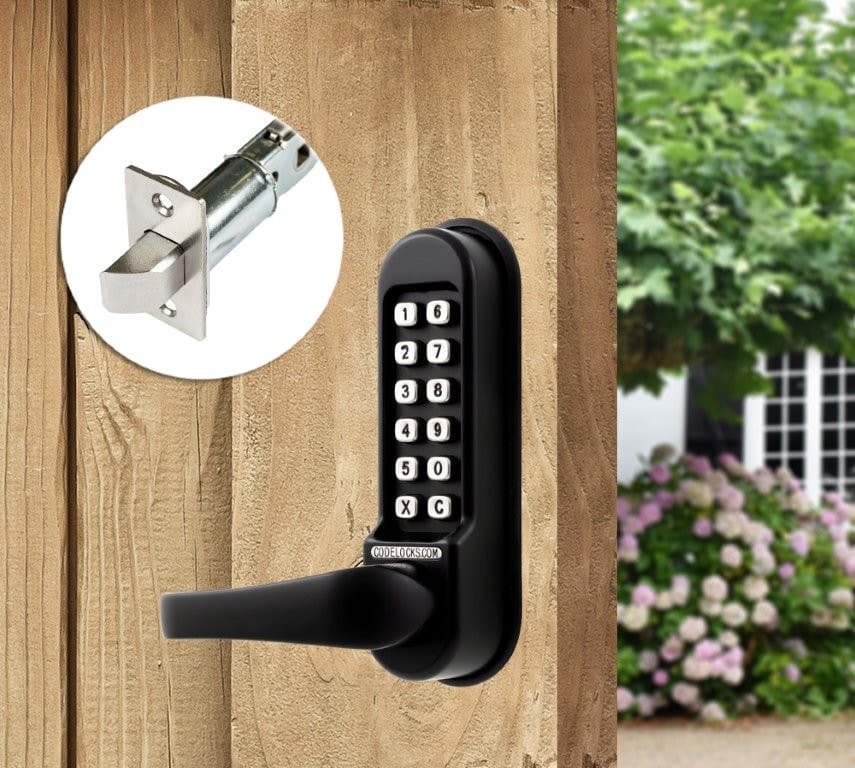 Mechanical Dual Plate Adjustable Gate Latch Lock - Keypad - Heavy Duty - 70mm Backset - Marine Grade - Black