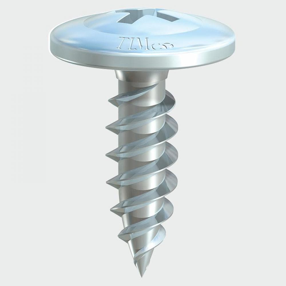 Timco 08916WHSP Metal Construction Sheet & Framing Screws - Ph - Wafer - Sharp Point - Zinc 8 X 9/16