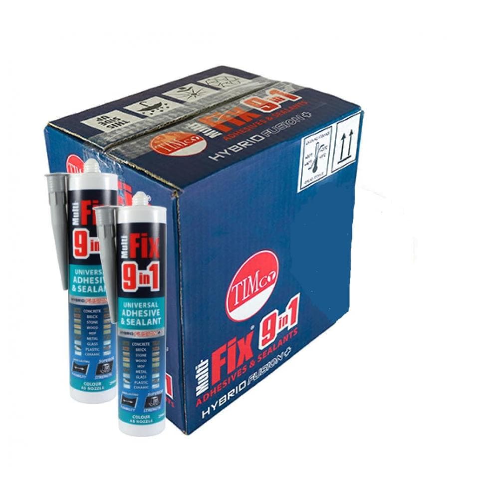 Timco 247357 9 In 1 Universal Adhesive & Sealant - Grey 290Ml Cartridge 1