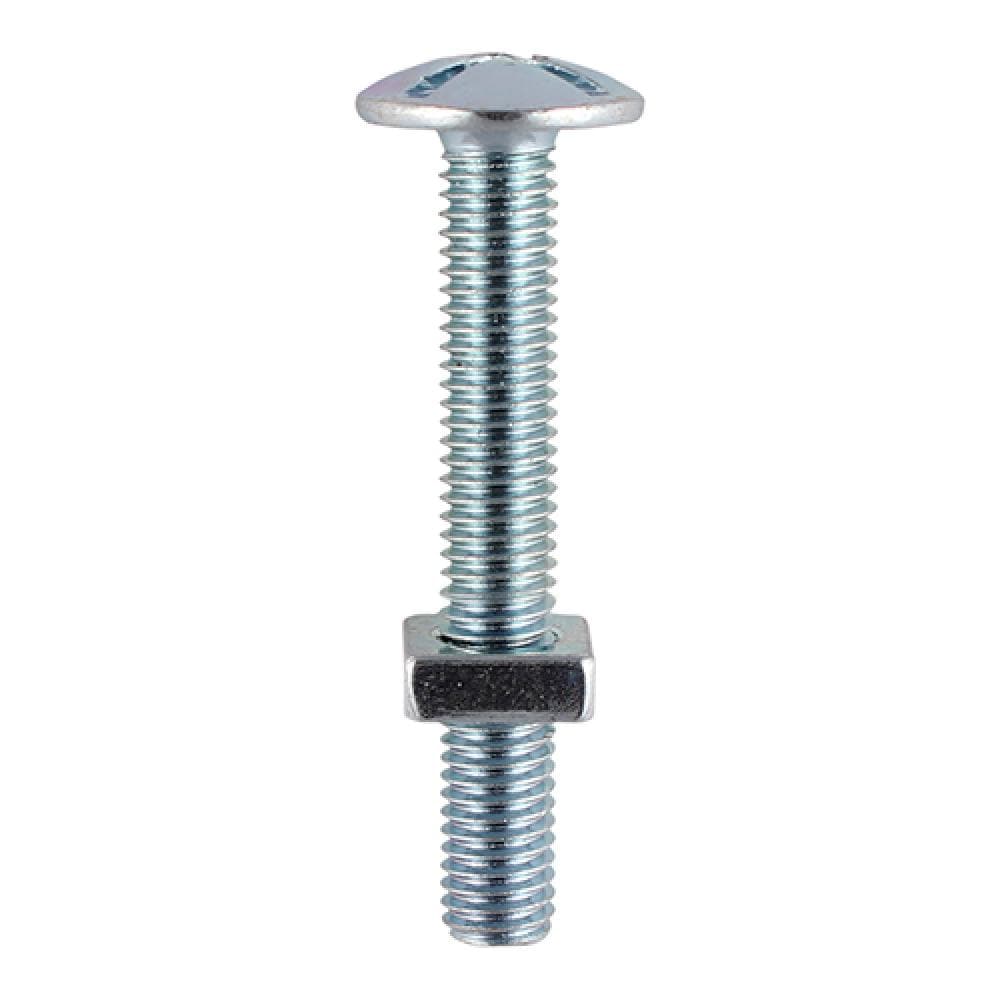 Timco 0620RB Roofing Bolts With Square Nuts - Zinc M6 X 20 Box 200