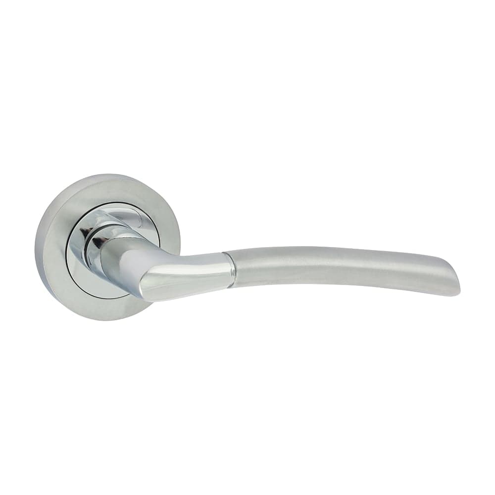 Timco Shavington Lever On Rose Handles - Polished & Satin Chrome Blister Pack 1 200006