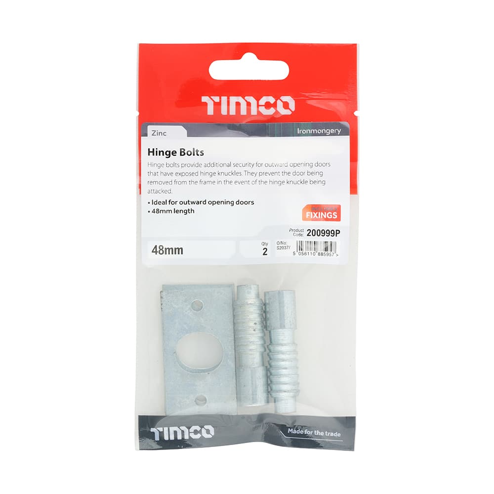 Timco Hinge Bolts - Zinc TIMpac 2 200999P