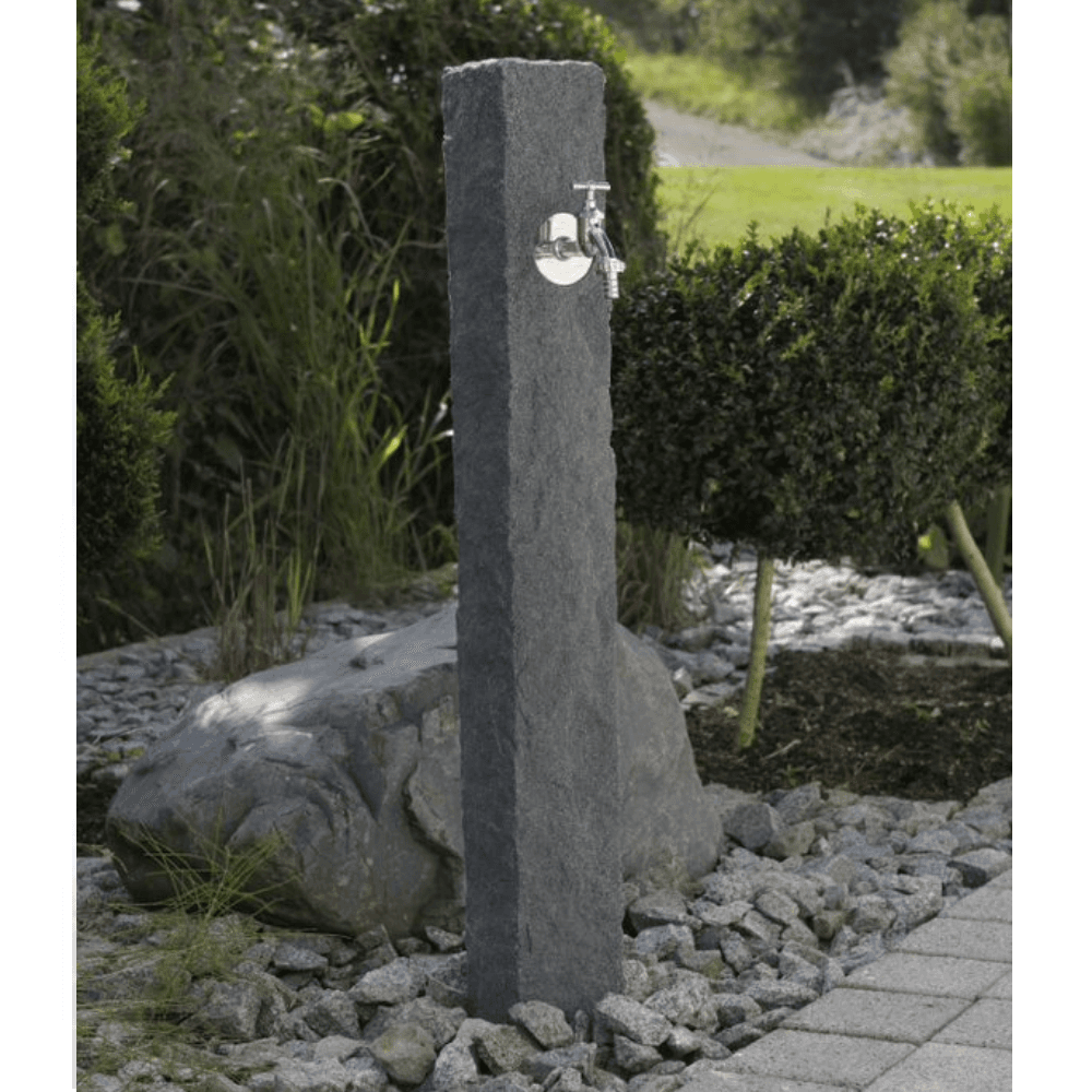 Natural Stone Effect Garden Watering Post in Dark Granite Original Organics