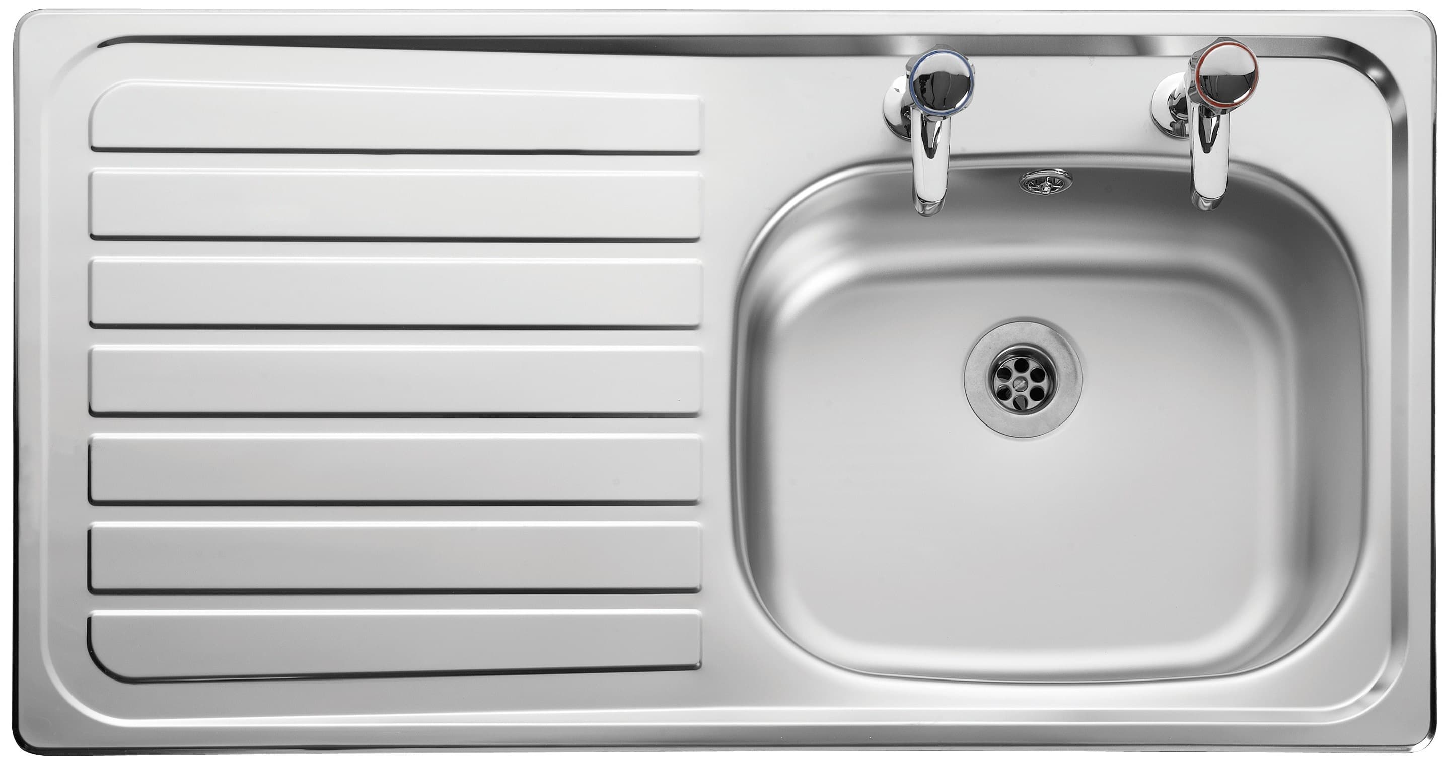 Leisure Lexin 2 Tap Inset Stainless Steel Left Hand Drainer Kitchen Sink LN95L