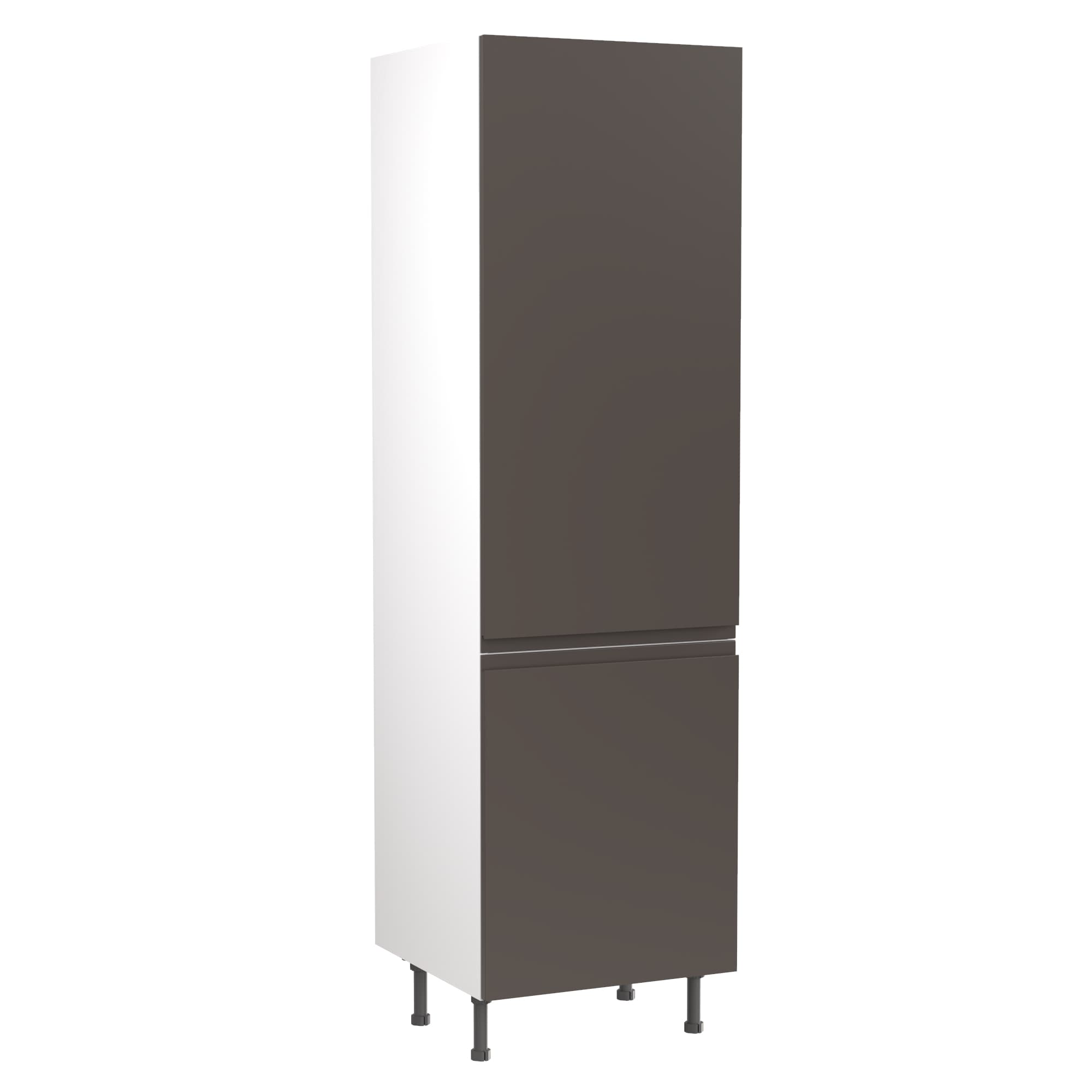 Kitchen Kit Flatpack Larder Unit J-pull Super Gloss Graphite 600mm - FKKJ0434
