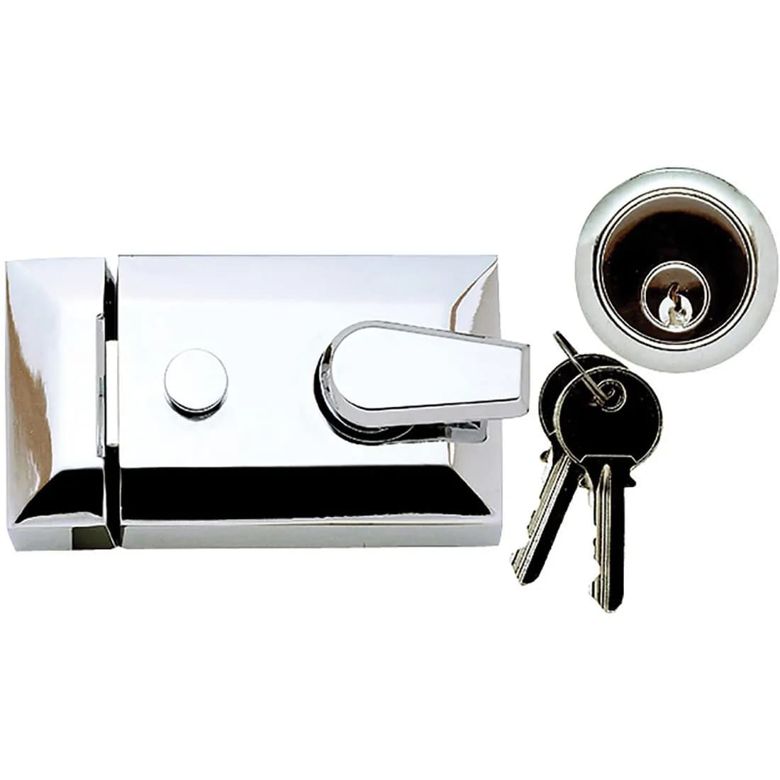 Modern Night Latch Polished Chrome Plated 60Mm