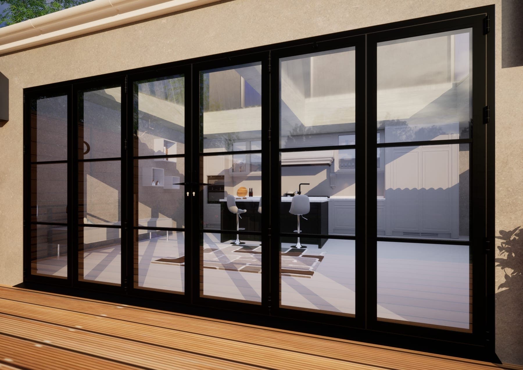 Heritage Aluminium Bifold Door - 4200mm Black - 3 Left 3 Right