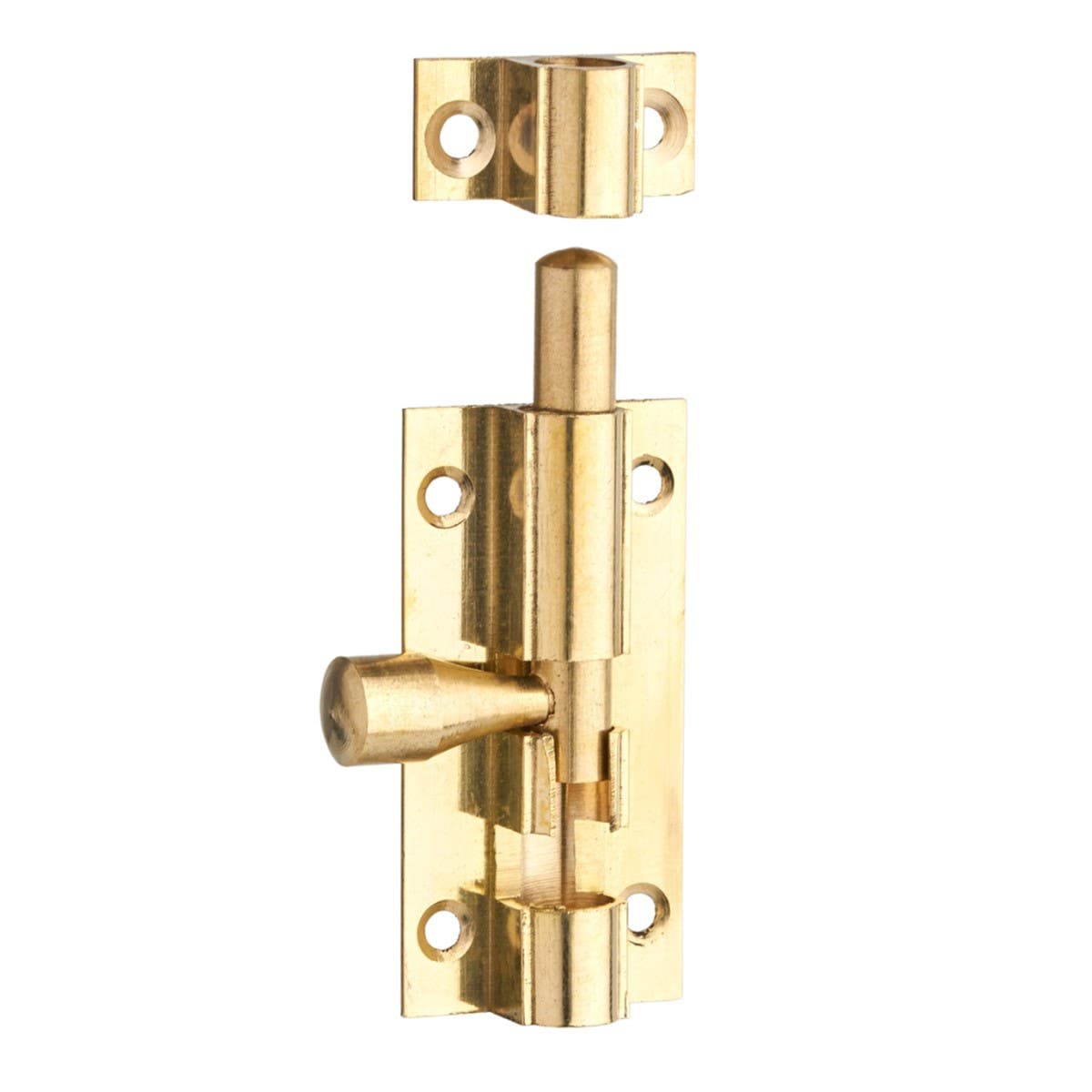 Straight Door Bolt - 50mm - Brass Plated - Internal - Security Solutions