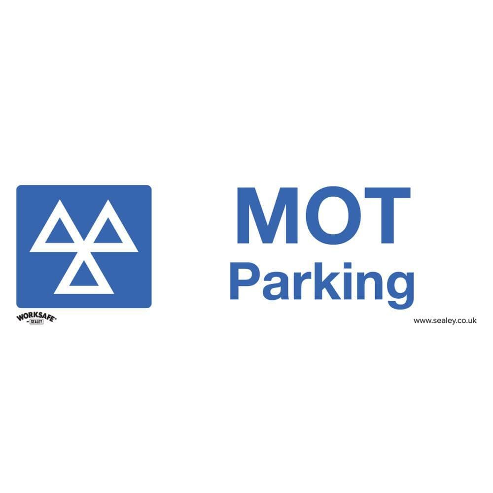 Sealey SS49V10 Warning Safety Sign - Mot Parking - Self-Adhesive Vinyl - Pack Of 10