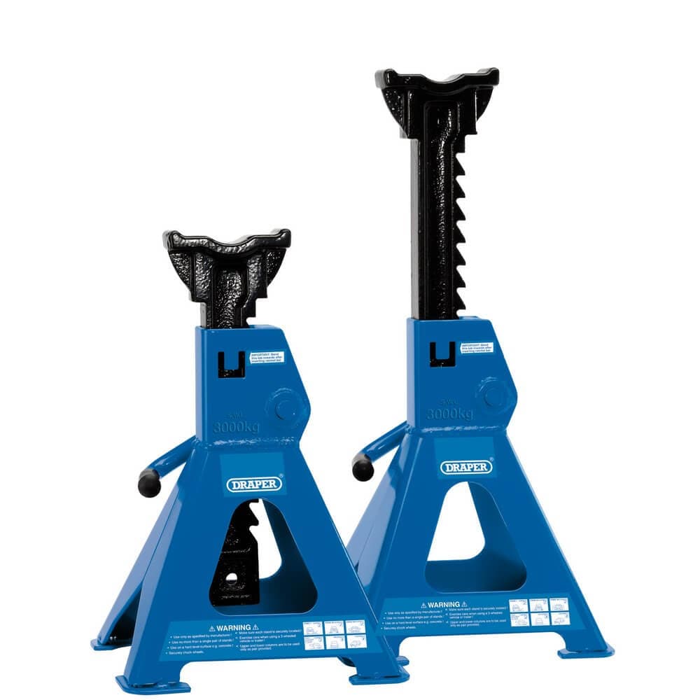 Draper 30881 Ratcheting Axle Stands 3 Tonne (Pair) per pair