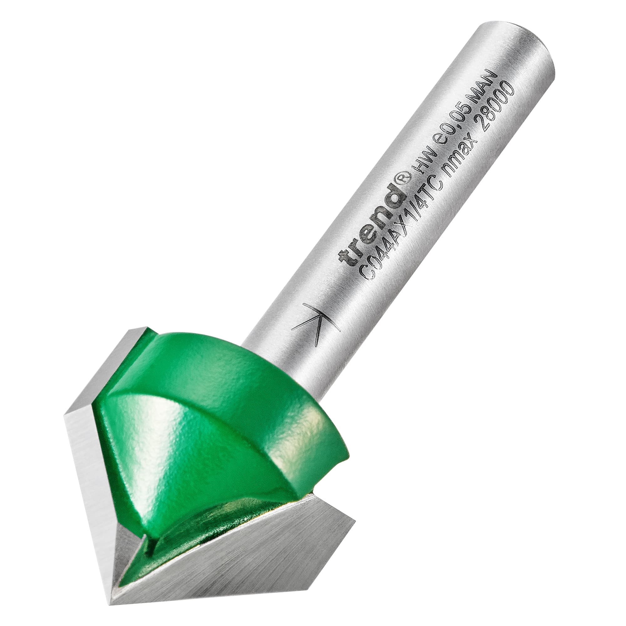 Trend Chamfer V Groove Cutter Angle=45 Degrees Pk 1 C044AX1/4TC