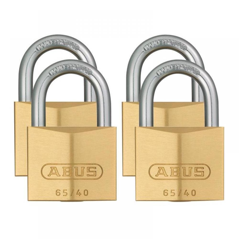 Abus Mechanical 35127 65/40Mm Brass Padlock Quad Pack