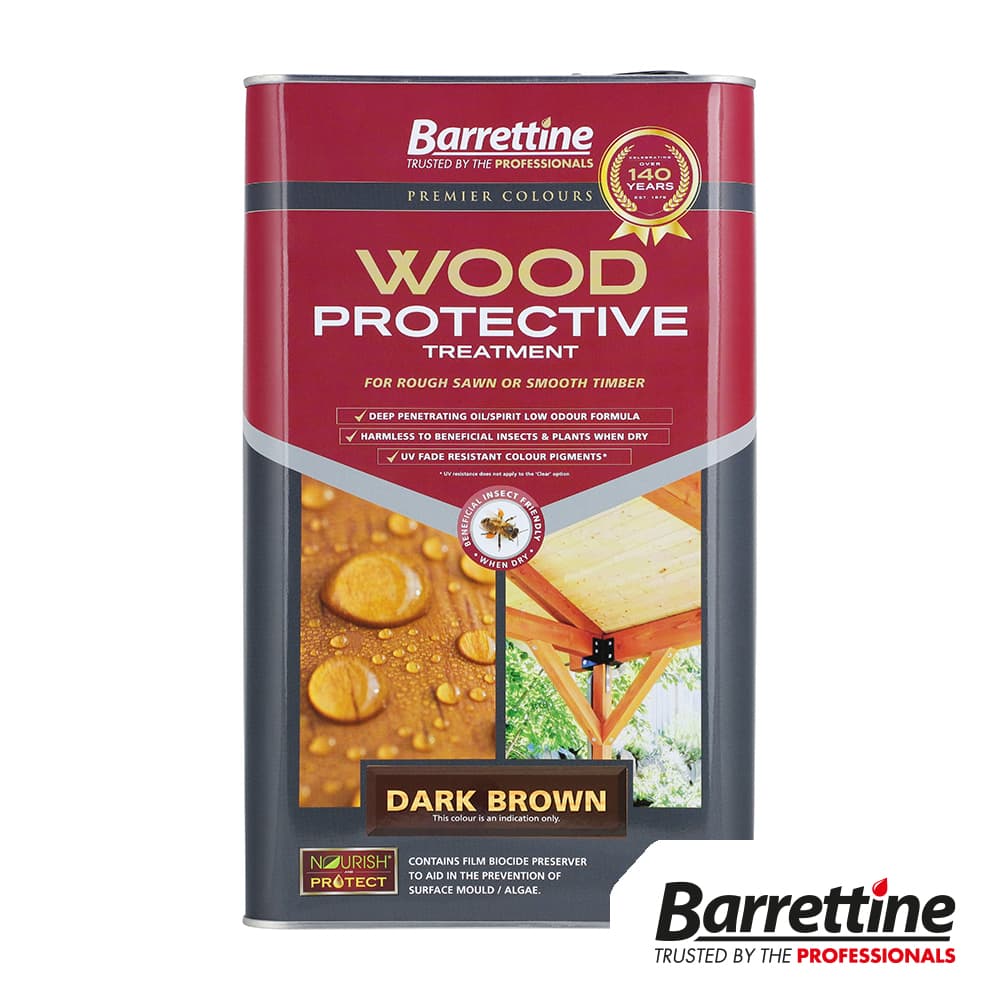 Barrettine Wood Protective Treatment - Dark Brown Tin 1 PTDB005
