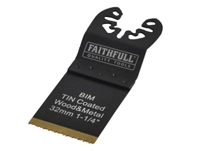 Faithfull M0010029P Multi-Functional Tool Bi-Metal Flush Cut Tin Coated Blade 32Mm