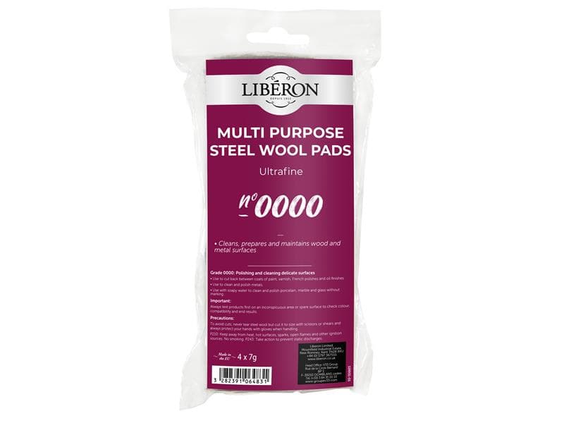 Liberon Steel Wool Grade 0000 Ultra Fine 4 X 7G 126931