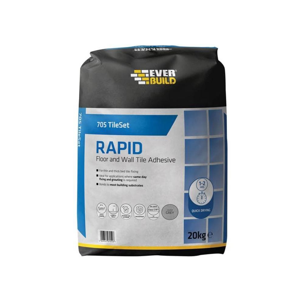 Everbuild Sika 486663 705 Rapid Set Tile Mortar 20Kg