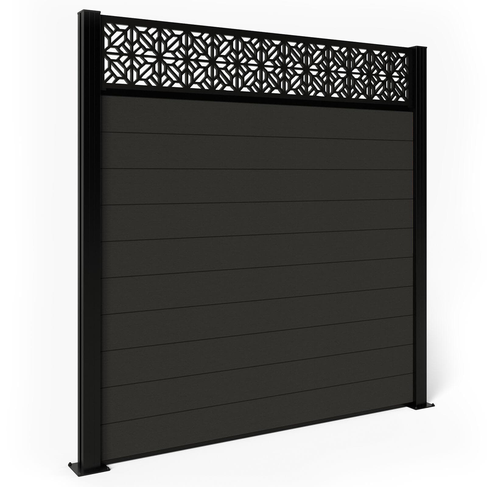 Composite Fence Panels - Graphite with Aluminium Posts 1.5m