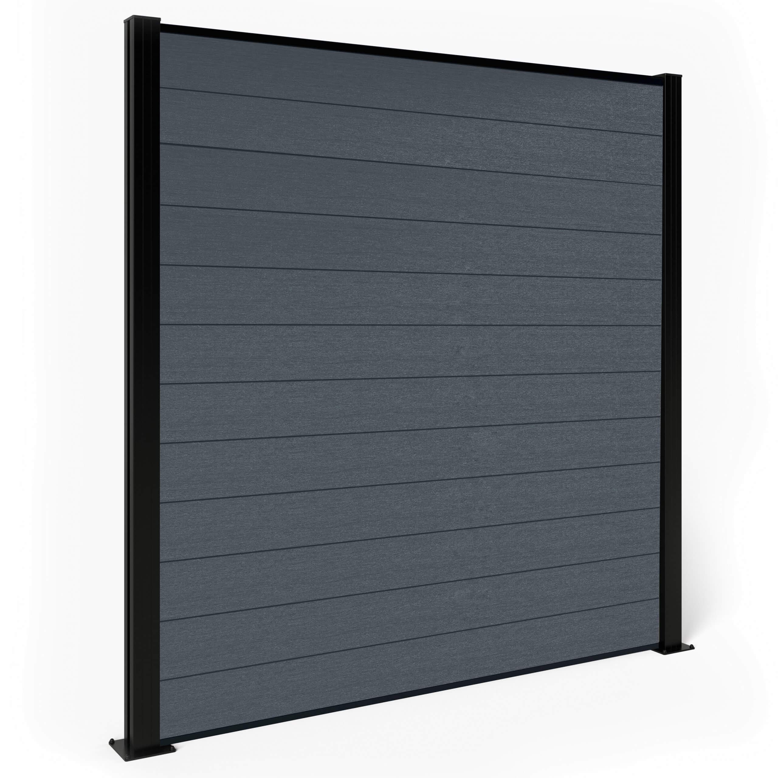 Composite Fence Panels - Anthracite with Aluminium Posts 1.8m