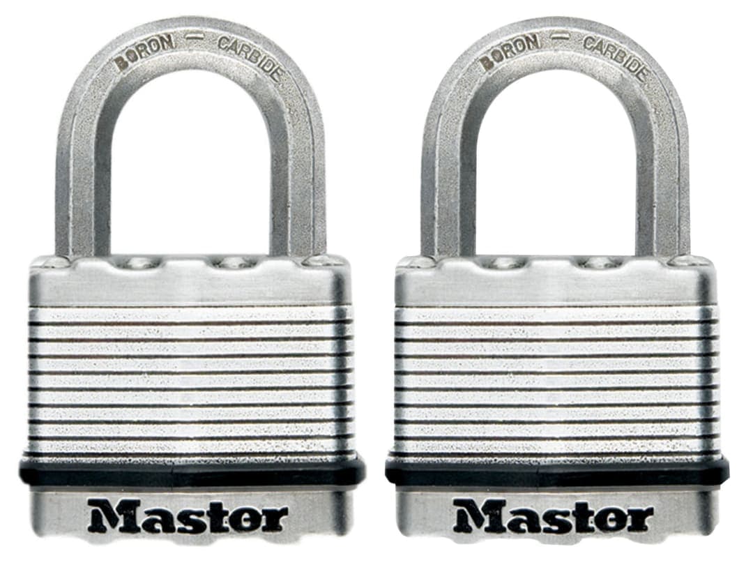 Master Lock Excell™ Laminated Steel 50mm Padlock - 25mm Shackle - Keyed Alike x 2 M5EURT