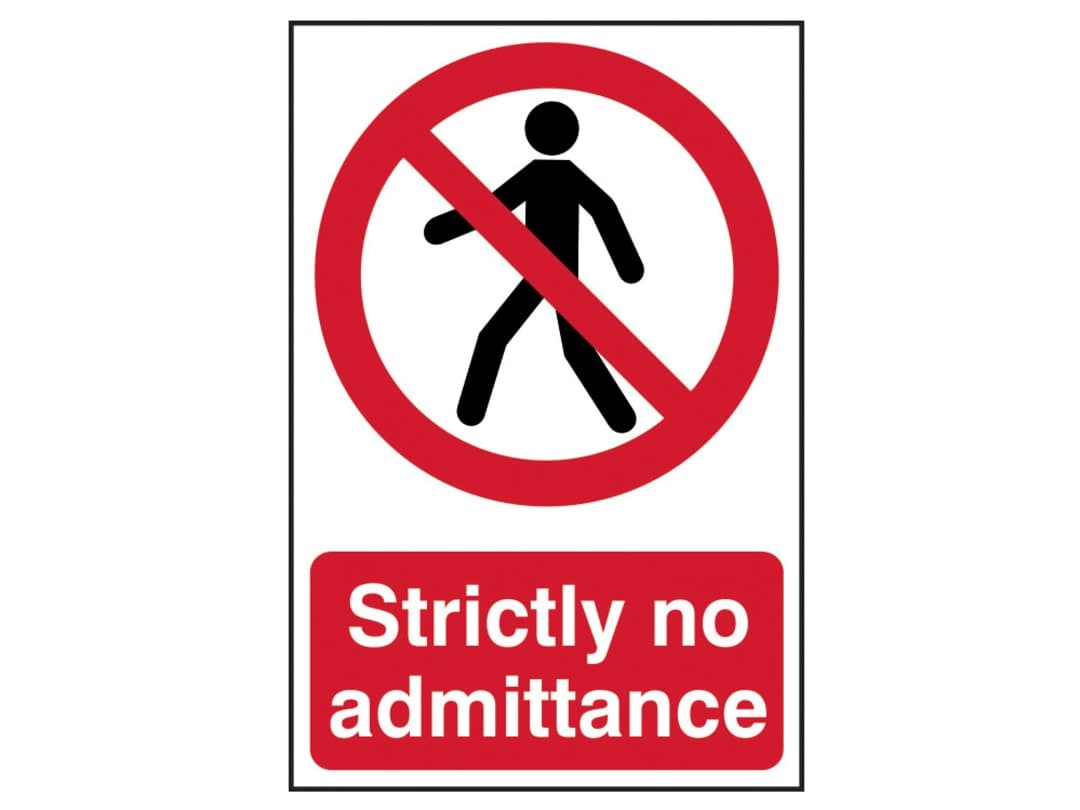 Scan Strictly No Admittance - PVC Sign 200 x 300mm 0608
