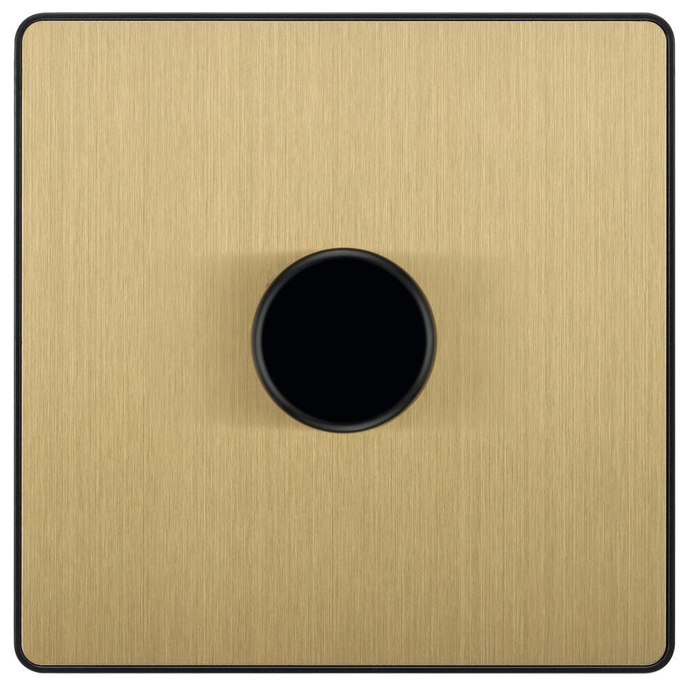 Single Dimmer Switch - 2 Way - Trailing Edge 200W - Satin Brass