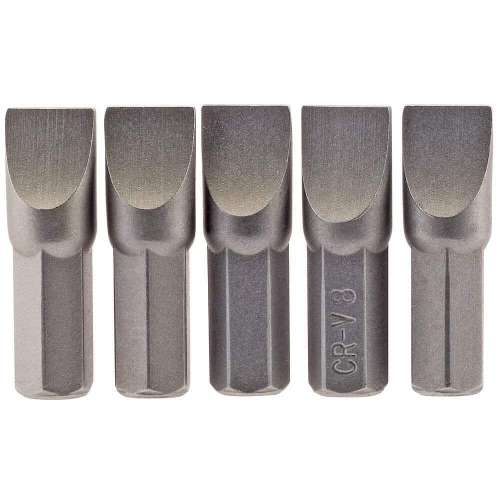 Draper 64013 Plain Slot Insert Bit 8.0Mm 1/4in Hex 25Mm Long (Pack Of 5) per pack