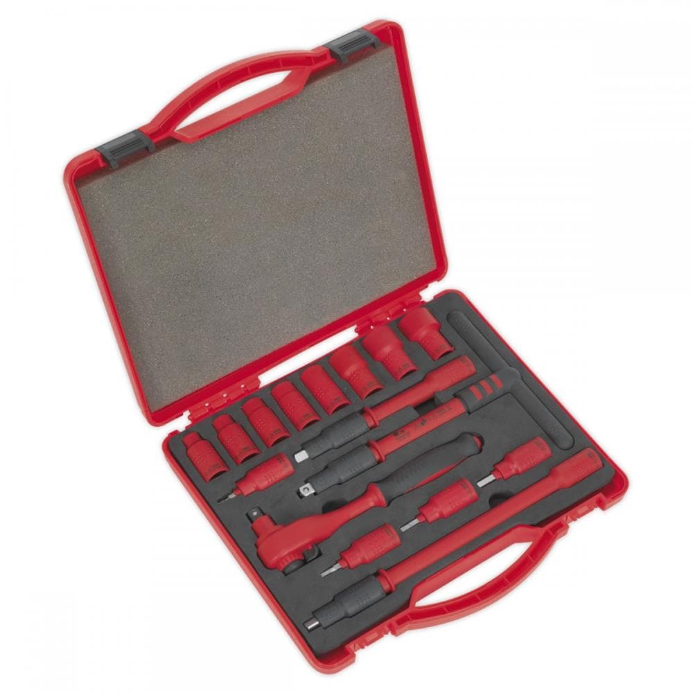 Sealey AK7940 Insulated Socket Set 16Pc 3/8inSq Drive 6Pt Walldrive® Vde Approved