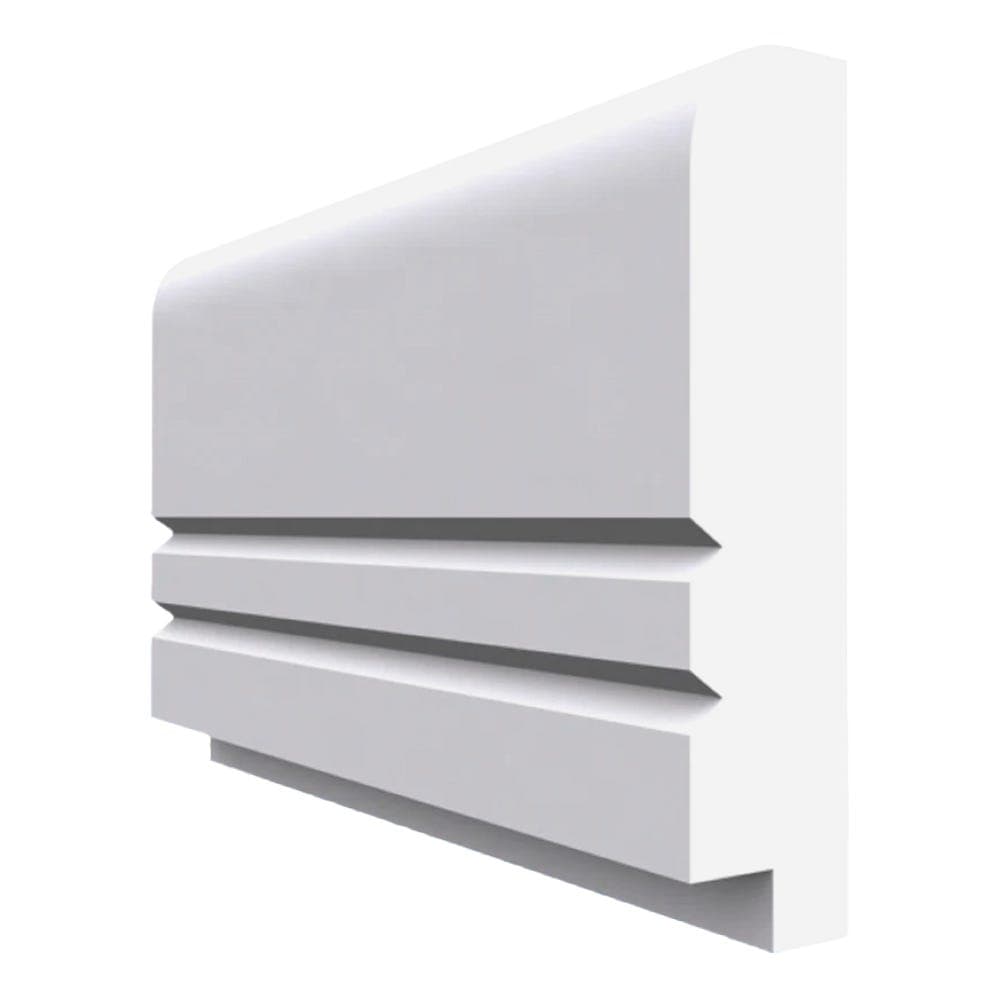 Single Step V Grooved 2 MDF Dado Rail White Primed 4200mm x 60mm x 25mm