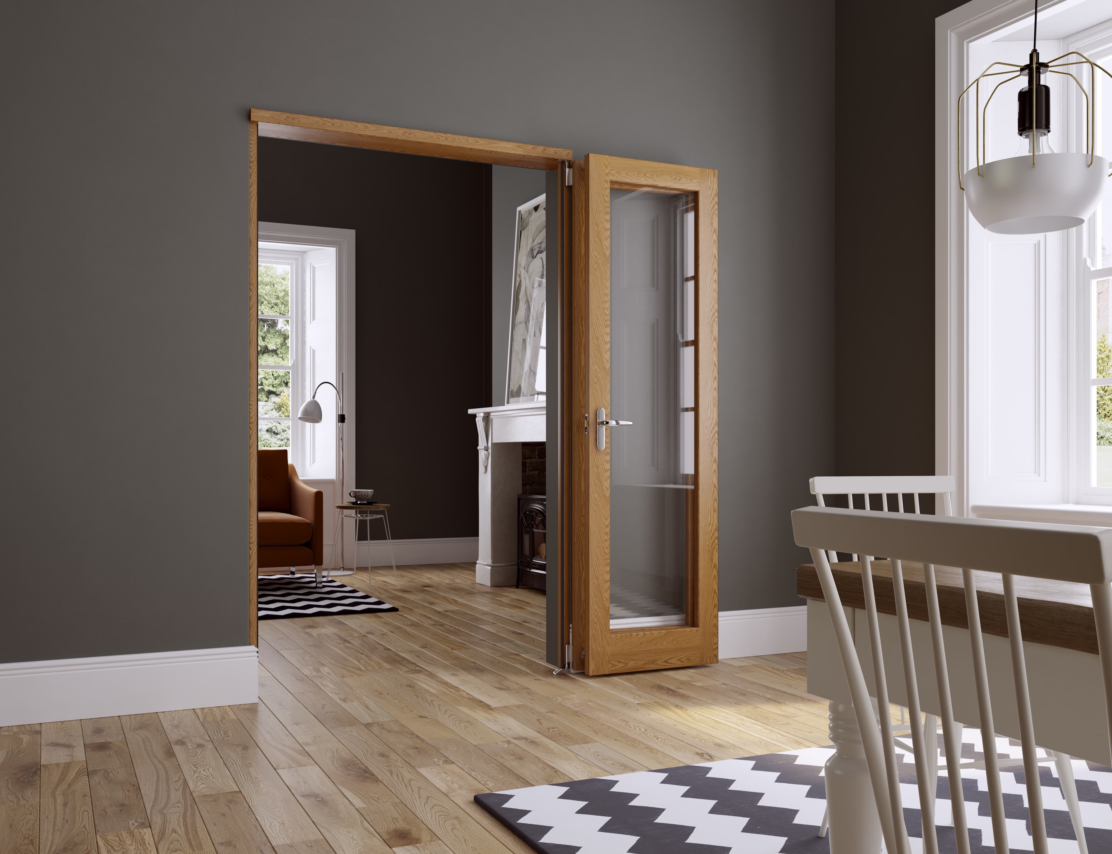 Jci Door Unfinished Oak Fold Flat Set 1500mm