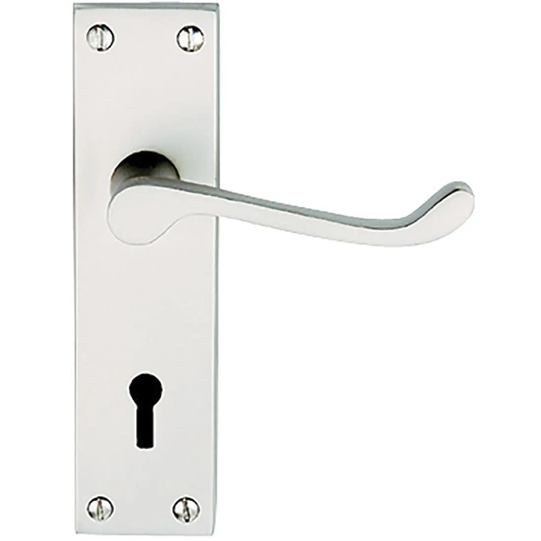 Vic Scroll Lock Door Handles Satin Chrome Contract