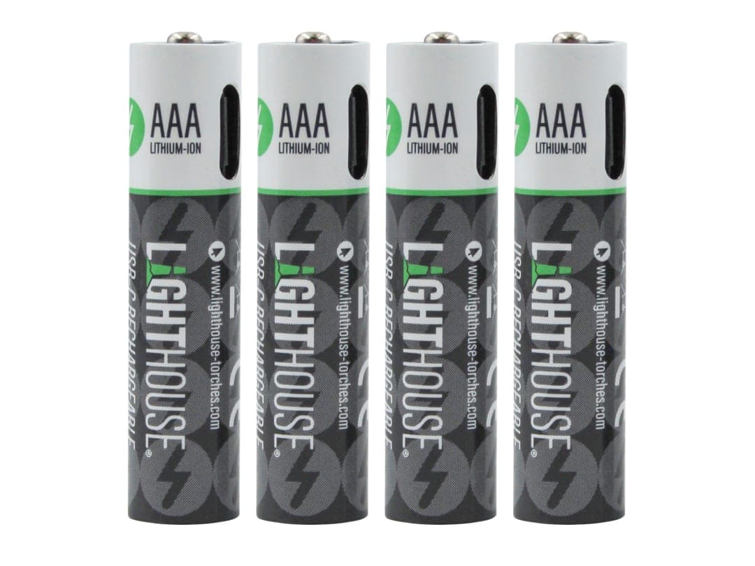 Lighthouse AAA USB-C Rechargeable Li-ion Battery Pack of 4