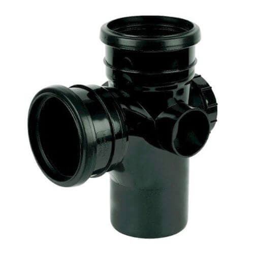 FloPlast Ring Seal Soil Access Branch - 92.5 Degree x 110mm Black