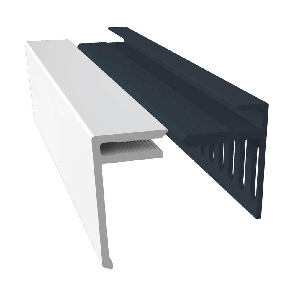 Weatherboard Cladding Vented Top Edge Closer Trim - 25mm White