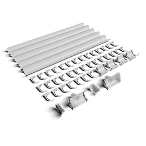 FloPlast 20mtr 170mm Industrial/Xtraflo Gutter Kit - Stopend Outlet - White