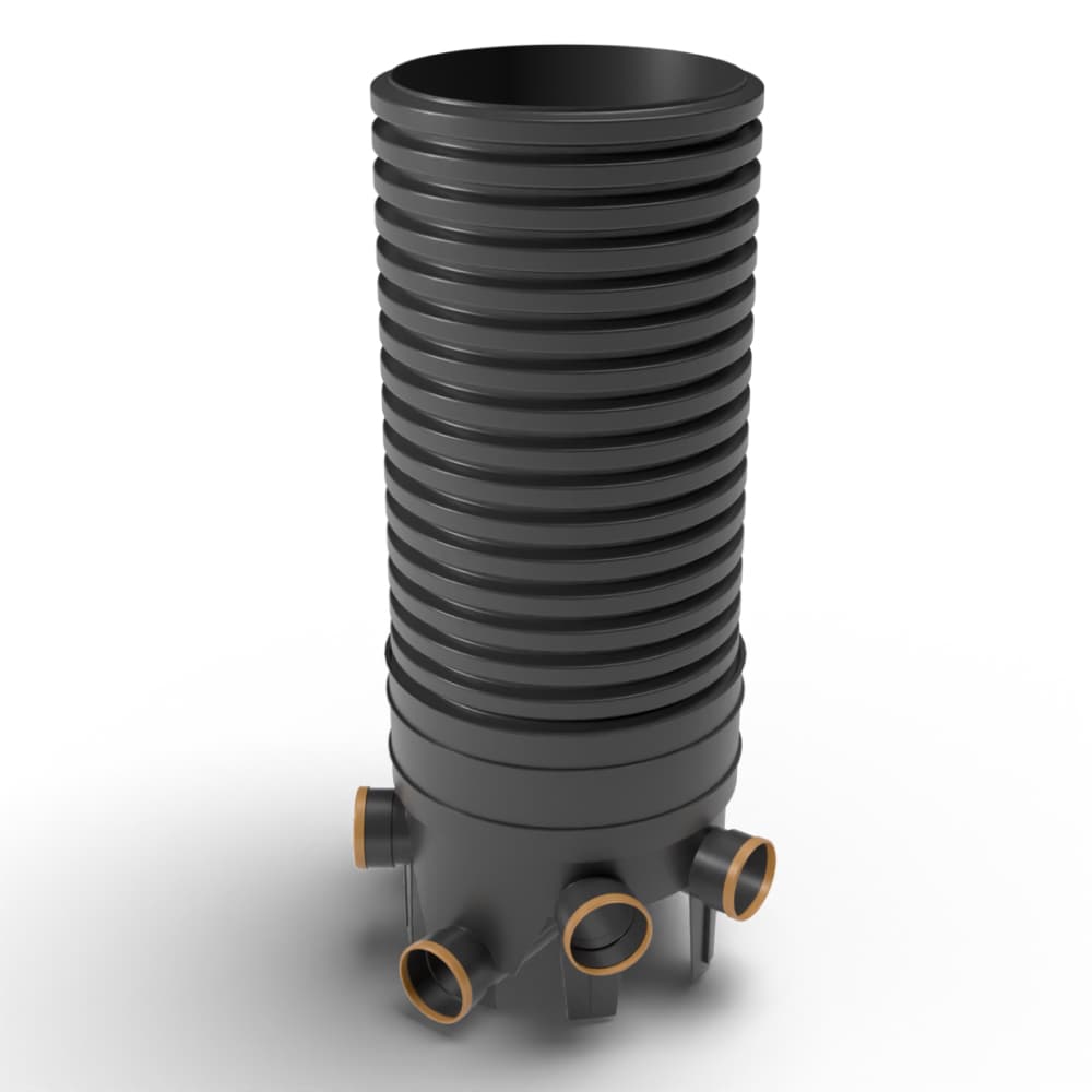 Inspection Chamber Set - 450mm Diameter x 1480mm Depth with 110mm Channel & 110mm Inlets