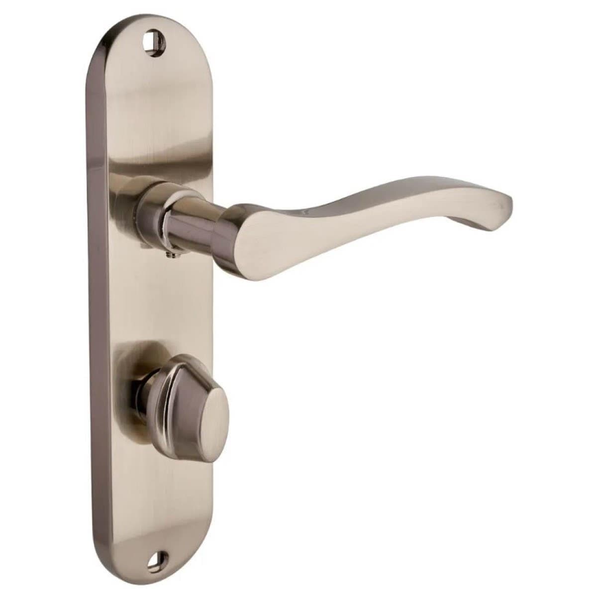 Capri Lever Bathroom Door Handle - Brushed Nickel (Pair)