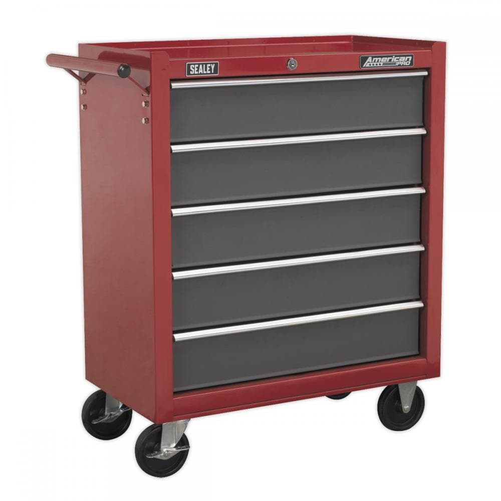 Sealey AP22505BB Rollcab 5 Drawer With Ball-Bearing Slides - Red/Grey