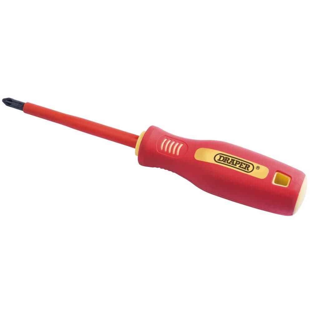 Draper 46537 Fully Insulated Soft Grip Pz Type Screwdriver No.2 X 100Mm (Sold Loose) each