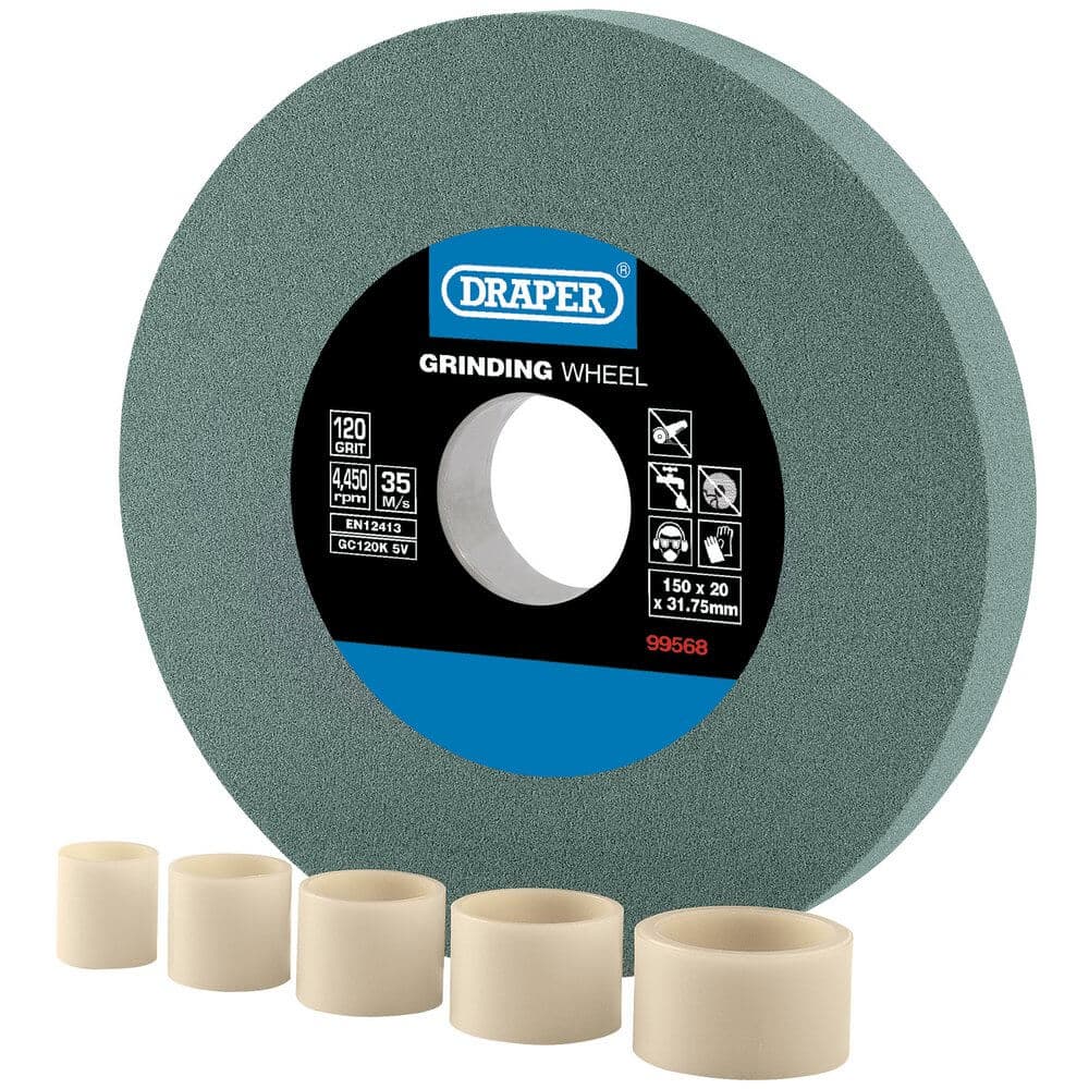 Draper 99568 Silicon Carbide Bench Grinding Wheel 150 X 20Mm 120 Grit each