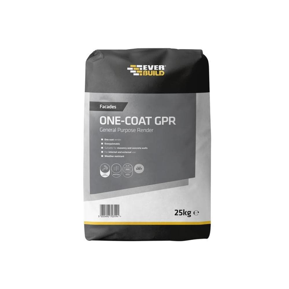Everbuild Sika 636028 One-Coat General Purpose Render Grey 25Kg