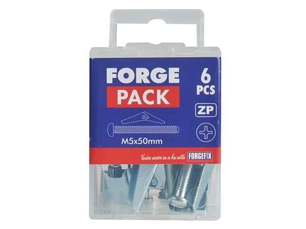 Forgepack FPTOG350 Plasterboard Spring Toggles - Zinc Plated M3 X 50Mm (Pack Of 8)
