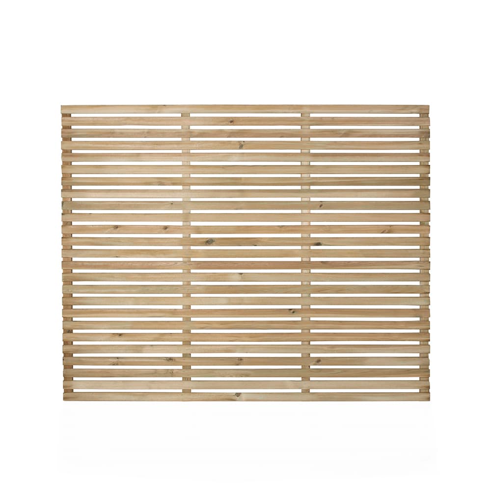 Pressure Treated Contemporary Single Slatted Fence Panel 6ft x 5ft Pack of 4
