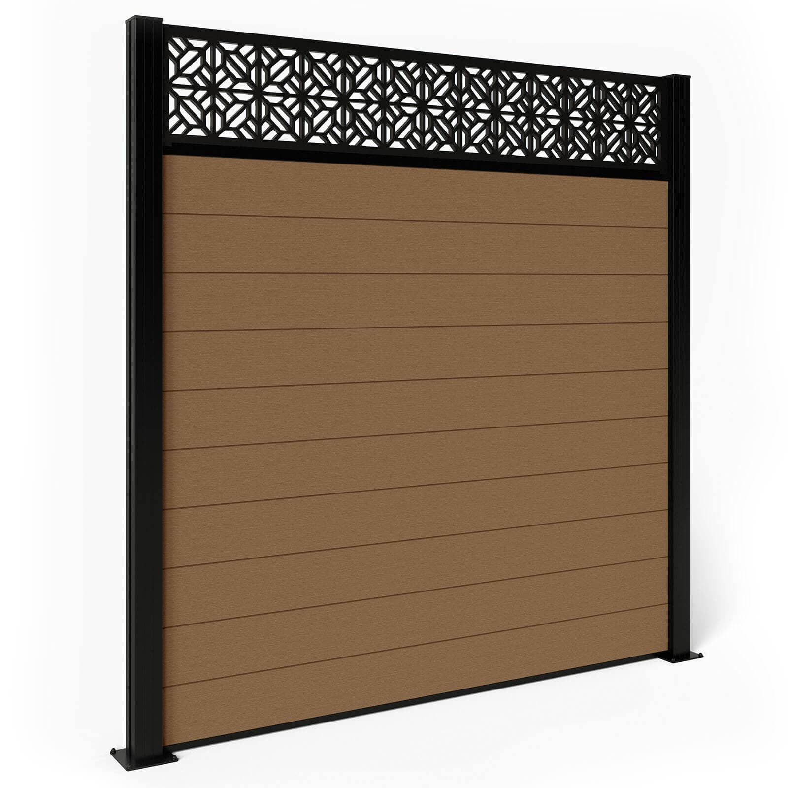 Dino Decking Composite Fence Panels - Amber with Aluminium Posts 1.8m