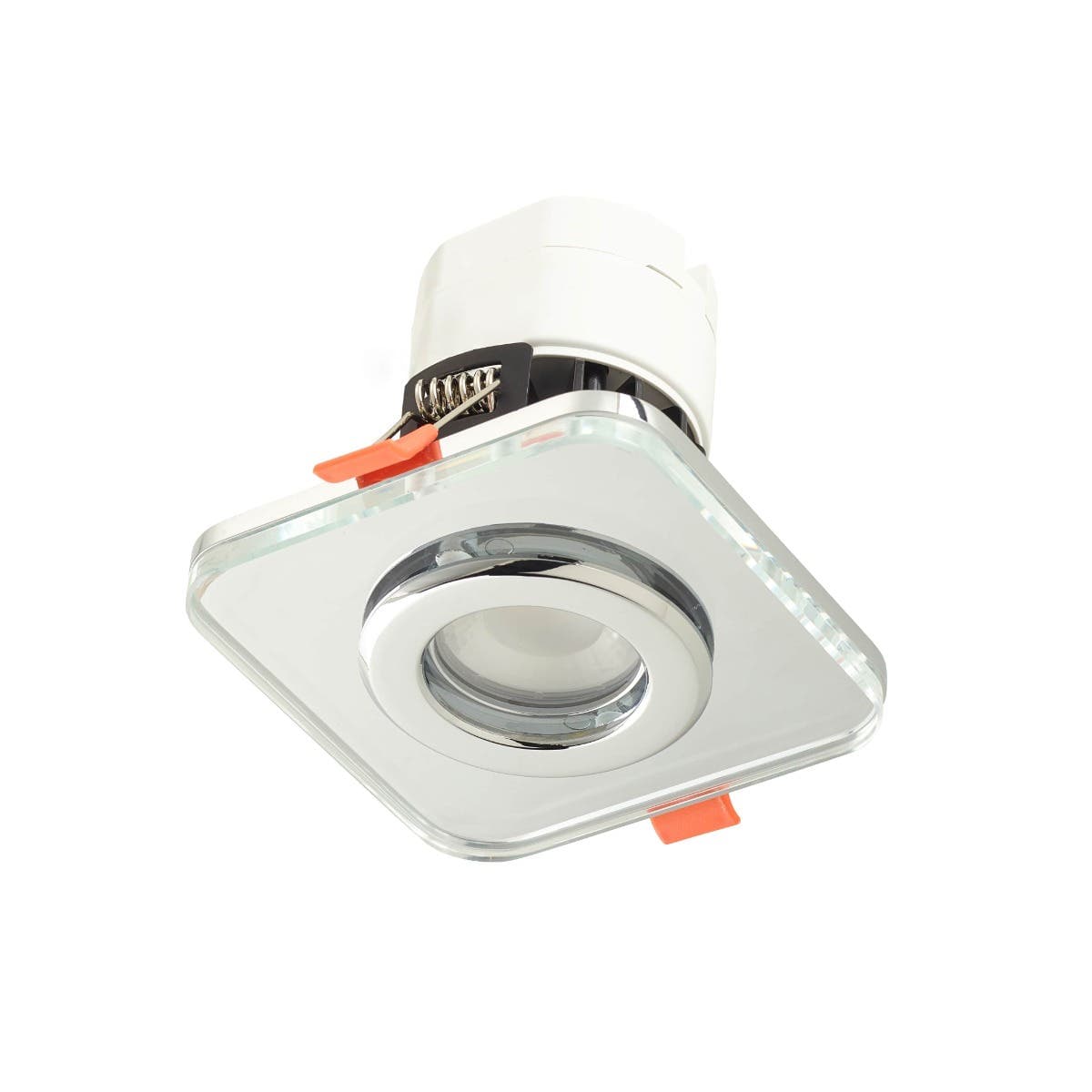 Cube TrioTone Round Downlight - Sealed Fire & Acoustic Rated - IP65 - Cool, Natural and Warm White - Clear Glass