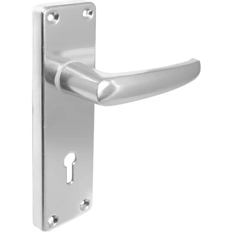 Polished Aluminium Virgil Straight Lever Latch Internal Lock Door Handle - Pair - Designer Levers