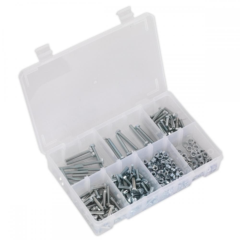 Sealey AB049SNW Setscrew Nut & Washer Assortment 444Pc High Tensile M5 Metric
